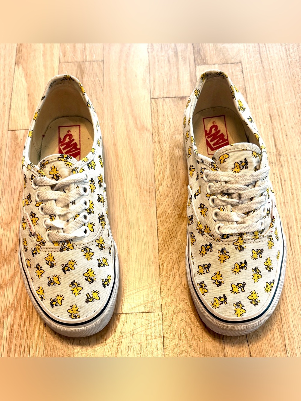 Vans x Peanuts 2017 Woodstock Authentic White Yellow Sneakers Women’s 8 Men’s 6 - Picture 5 of 14